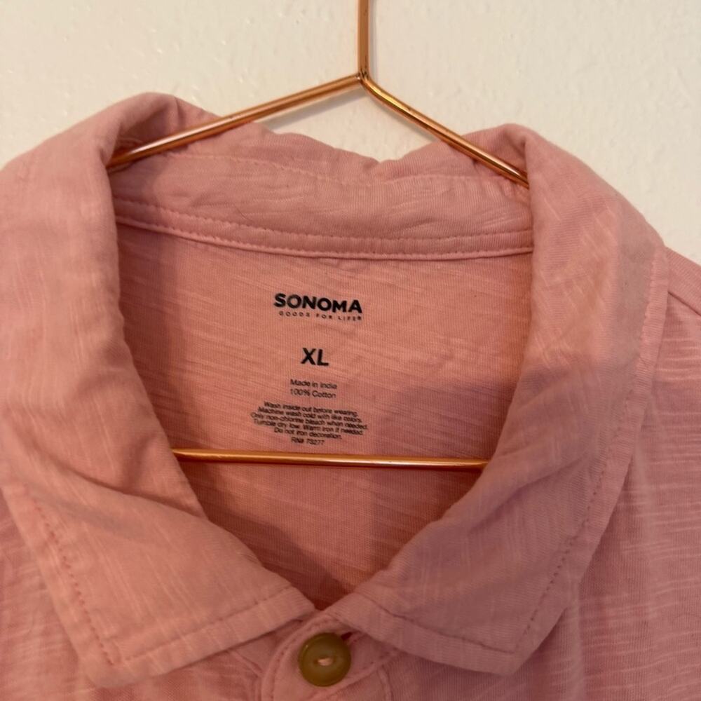Sonoma Men's Light Pink Polo Shirt 100% cotton - Picture 2 of 6